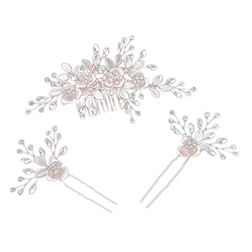 DOITOOL 3St Haarschmuck für die Braut Haarkamm mit Strass Hochzeitskamm für Braut Haarspange Haarspangen Haarklammer Tiara Haarnadel Hochzeit Haarkamm Brautkamm fein Kopfbedeckung Zubehör von DOITOOL