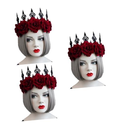 DOITOOL 3St Haarstirnbänder Kürbiskopf Hut Zubehör Meereslebewesen Schablonen Tiara Stirnband Haarband Haargummi Kronenkopfschmuck Haarschmuck Teufel Kopfbedeckung Geist Damen rot von DOITOOL