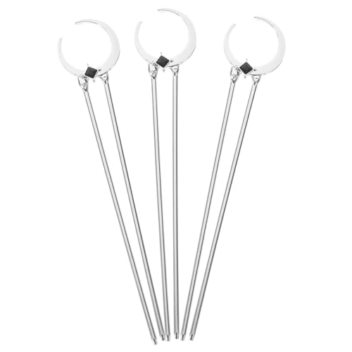 DOITOOL 3St Halbmond-Haarnadel Vintage Haarstab Mond Haarnadel Haarspangen Tiara Haarschmuck für Frauen Haarstock Metall Essstäbchen China Kugelkopf Fräulein Haargabel von DOITOOL