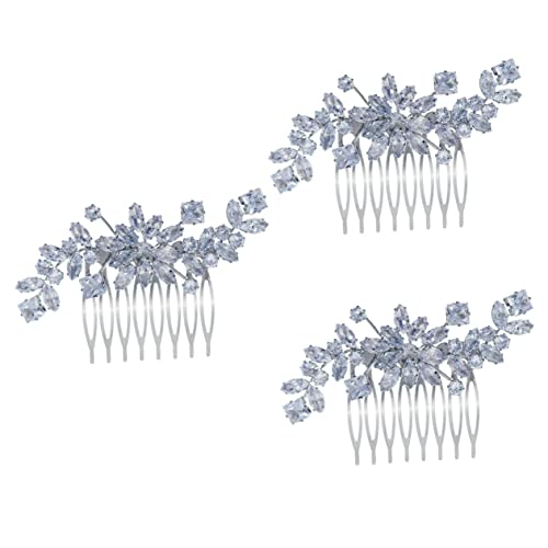 DOITOOL 3St Kristall seitlicher Haarkamm Haartopper Blumenmädchen-Kopfschmuck hair accessories for girls hochzeitshaar schmuck haarschmuck Tiara Kopfbedeckungen für Bräute Brautkamm Kleid von DOITOOL