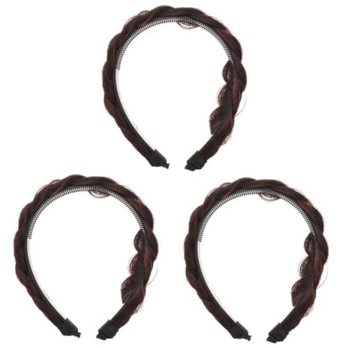 DOITOOL 3St geflochtenes Stirnband Haarschmuck Haarband Außendekoration Stirnbänder für Mädchen perücken Haar Klammern Pferdeschwanz-Haarreifen Gesichtswaschstirnband drei Aktien schmücken von DOITOOL