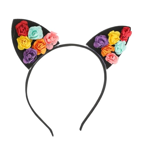 DOITOOL 3St haarschmuck Tiara Blumenhaar Ohren Haarreifen Haarband Ohr Haarbänder Ohren Kopfschmuck Halloween Stirnband buntes Papier Kopfbedeckung Kind von DOITOOL