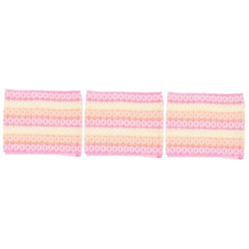 DOITOOL 3St langes Badetuch Luffa-Handtuch Badwäscher Badestreifen Reinigungstücher Handtücher Duschtuch für den Rücken Peeling-Badetuch tragbar Duschgürtel Putztuch Polyester Rosa von DOITOOL