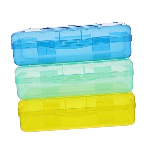 DOITOOL 3Stücke Große Transparente Federmäppchen Teilig Multifunktionale Schreibwarenbox Strapazierfähigem Material Für Aufbewahrung Von Stiften Anspitzern von DOITOOL