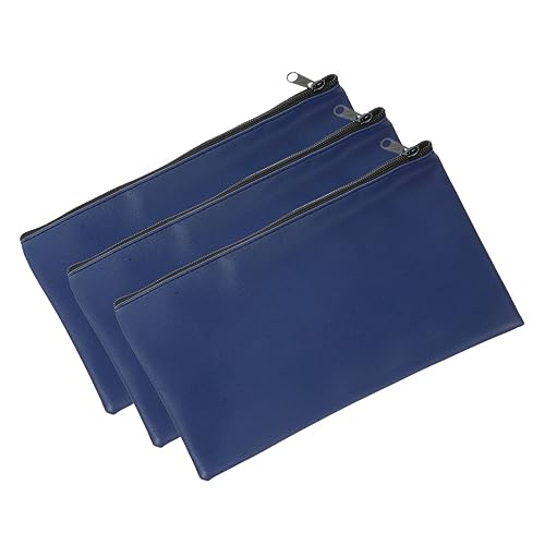 DOITOOL 3Stücke PU Mit Reißverschluss Großer Geldschein Organizer Für Dokumente Quittungen Und Schecks Vielseitige Aufbewahrungstasche Für Schule Und Büro von DOITOOL