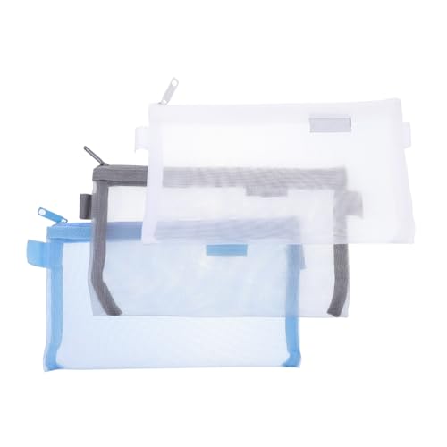 DOITOOL 3stücke Netz-federmäppchen Transparente Stiftetaschen Tragbare Schreibwarenbehälter Für Lehrer Und Schüler Leicht Zu Reinigen Verstauen von DOITOOL