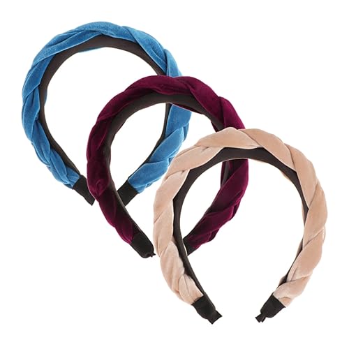 DOITOOL 3St Haargummis für Mädchen Haarschmuck für Frauen Make-up-Stirnbänder Vintage Stirnbänder Haarband Stirnband Tiara geflochtene Kopfreifen Haarreifen flechten Kopfbedeckung Damen von DOITOOL