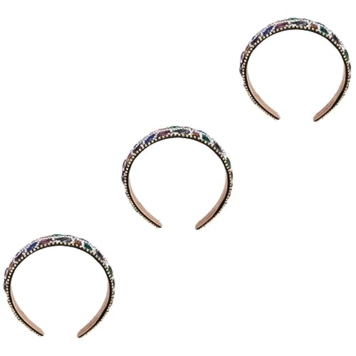 DOITOOL 3st Stirnband Mit Breiter Krempe Hochzeitskopfschmuck Für Die Braut Geschenkwahl-stirnband Haarschmuck Für Frauen Kopfschmuck Aus Perlen Damen Ausgabekarte Einfach von DOITOOL