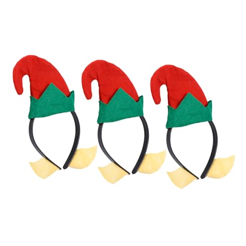 DOITOOL Haarschmuck Für Kinder 3St Weihnachtsstirnband weihnachtsdeko Erwachsener Elfenhut Clown-Hut schmücken Damen Partybedarf Stoff Weihnachtsstirnbänder von DOITOOL