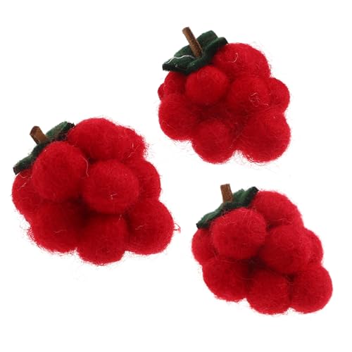 DOITOOL 3stücke Filz Trauben Cartoon Haarnadel Entzückendes Plüschhaarspange Filzspielzeug Diy-material von DOITOOL