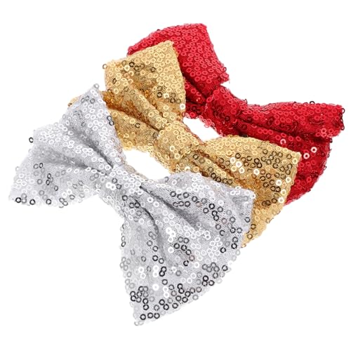 DOITOOL 3stücke Teiliges Glitzernde Haarspangen Für Mädchen Bunte Schleifen-haarclips Mit Funkelnden Pailletten Haaraccessoires Für Fotografie Und Besondere Anlässe von DOITOOL