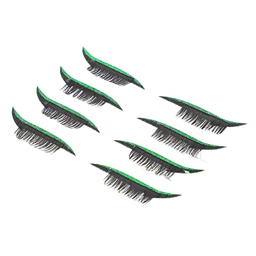 DOITOOL 4 Paare Falsche Wimpern Augen Make-up Aufkleber Flauschig Aufkleber Für Falsche Wimpern Grünes Band Glitzer-eyeliner-aufkleber Klebstoff Flauschige Fräulein Plastik von DOITOOL