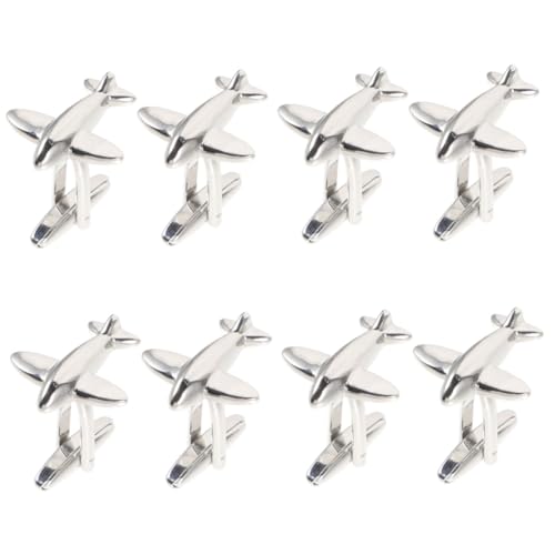 DOITOOL 4 Paare Herren Manschettenknöpfe Flugzeugform Hochwertige Cufflinks Hemdaccessoires für Hochzeit Business Dekorative Manschettenknöpfe von DOITOOL