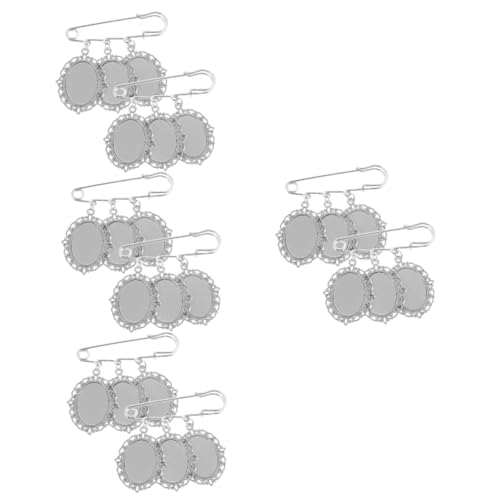 DOITOOL 4 Sätze Diy Brosche Mit Leerem Rahmen Wärmeübertragungs Anstecknadeln Für Personalisierte Fotos Schmucknadeln Für Strickjacken Schals Kreative Bastelprojekte Für 2 Stücke * 4 von DOITOOL