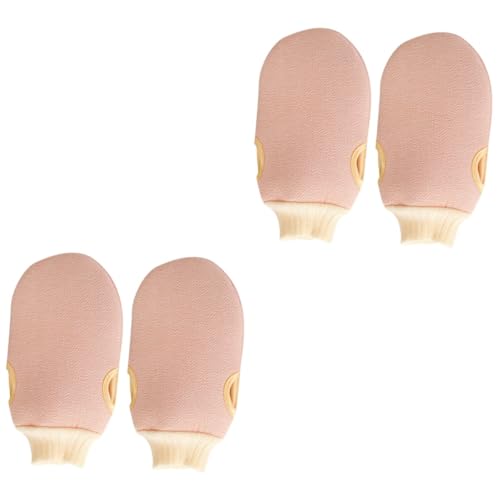 DOITOOL 4 Stück Spa-Handtücher Körperwäscher Peeling-Rückenwäscher handschuhartige Waschhandtücher Handtuch Handschuhe Badehandschuh Badetuch ein Bad nehmen Gesichtstuch von DOITOOL
