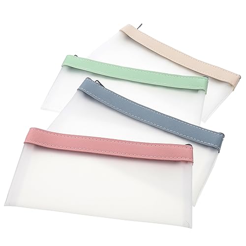 DOITOOL 4 Stück Bleistift-Aufbewahrungstasche Kreative Stifttasche Klares Federmäppchen Schreibtischversorgung Tragbare Briefpapierbeutel Flusen Stiftetui Tasche Für Stiftbehälter TPU von DOITOOL