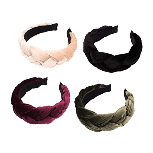 DOITOOL Haarschmuck Zum Flechten 4 Stück haarschmuck Haarband Stirnband mit Kreuzknoten Twisted Braid Head Haargummis Haarreifen breites Stirnband Elastizität Schal Kopfbedeckung Damen von DOITOOL