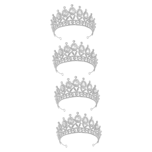 DOITOOL 4 Stück Diamantkrone mit Wassertropfen Flicken aufbügeln Stirnband für Mädchen Haargummis Haarschmuck Hochzeitskopfschmuck Hochzeits-Tiara Hochzeitskleid schmücken von DOITOOL