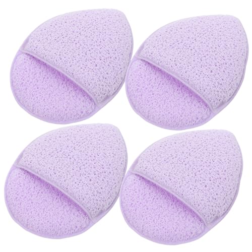 DOITOOL 4 Stück Gesichtswäsche -schwamm Hautpflegemittel Reinigungsschwamm Gesichtspuderquaste Make-up-zubehör Handschuhe Make-up-puff Violett Makeup Entferner Damen von DOITOOL