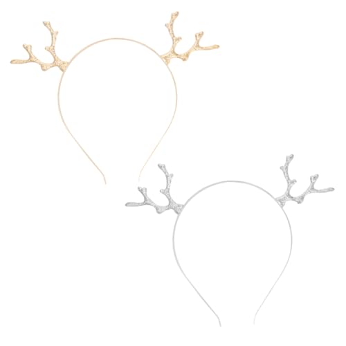 4 Stück Geweih-Stirnband aus Legierung christmas haarreif christmas headband weihnachtskopfschmuck Europäisch und amerikanisch Haarnadel Geschenk Kopfbedeckung Fräulein Haarschmuck von DOITOOL