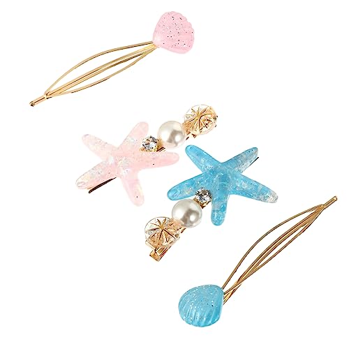 DOITOOL 4 Stück Haarspange mit Seesternkristall haarschmuck Haarspangen Kopfbedeckung aus Legierung Haarpflegezubehör Haarnadel Haarklammer Kopfschmuck für Mädchen neutral von DOITOOL