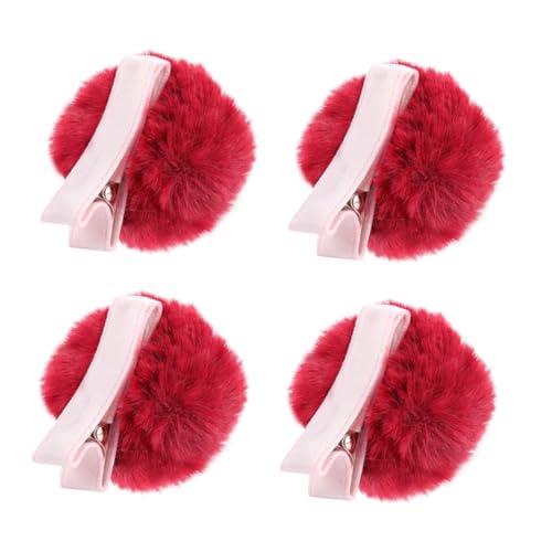 DOITOOL 4 Stück Haarspangen für Frauen Haarschmuck für Mädchen Haar Haarklammer Haarnadel Haar Klammern Haarspangen für Mädchen Koreanische Version Seitenclip Kind rot von DOITOOL