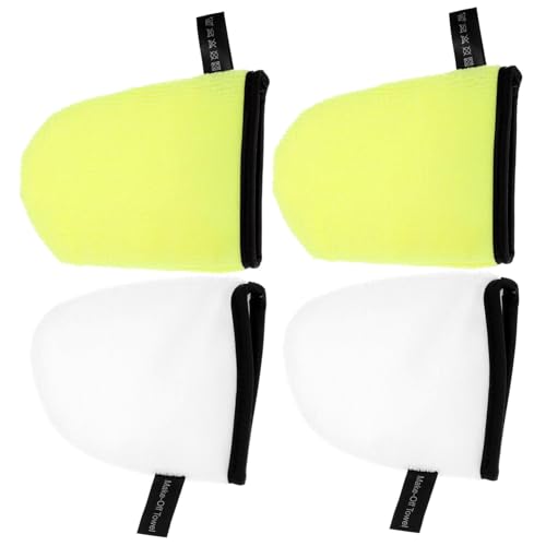 DOITOOL Handschuh Zum Abschminken und Peeling-pads Zum Waschen 4 Stück Wiederverwendbare Gesichtsreinigungswerkzeuge für Frauen Dauerhaft und Leicht Zu Reinigen von DOITOOL