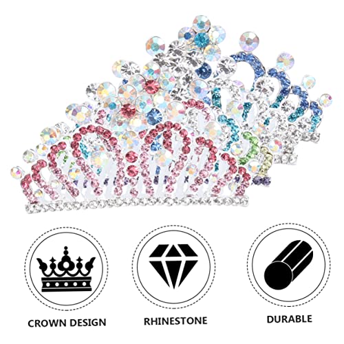 DOITOOL 4 Stück Kinder krone Haar kämme Haarspangen für Mädchen Kristall ab Strasssteine Clip Haarnadel haarschmuck Tiara Krone für Kinder Kamm Prinzessin Kopfbedeckung Zubehör Baby von DOITOOL