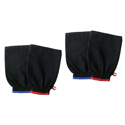 DOITOOL Badehandschuhe Damen 4 Stück Badehandschuh Natürliches Duschluffa Für Selbstbräunendes Gesicht Handschuhe Duschhandschuh Körperbürstenhandschuh Ein Bad Nehmen Badetuch von DOITOOL
