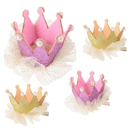 DOITOOL 4 Stück Krone Haarnadel Haarspangen Haarklammer adorable Haarclip Haarschmuck für Mädchen Tiara kreative Haarspange entzückende Haarnadel einzigartig schmücken Kopfbedeckung Baby von DOITOOL