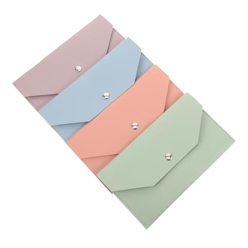 DOITOOL 4stücke Kartenetui Aus Pu Für Damen Geldumschläge Mit Kartenhalter Kleines Portemonnaie Budget-Umschlag Kartenetui Für Reisen Und Bürogebrauch Geldbeutel Für Mehrere Karten von DOITOOL