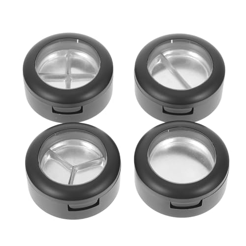 DOITOOL 4 Stück Lidschatten-box Leere Lidschattenpfännchen Behälter Lidschattenetui Mit Fach Schwarzer Lidschatten Leere Erröten Reisen Magnetisch Rundes Tablett Plastik von DOITOOL