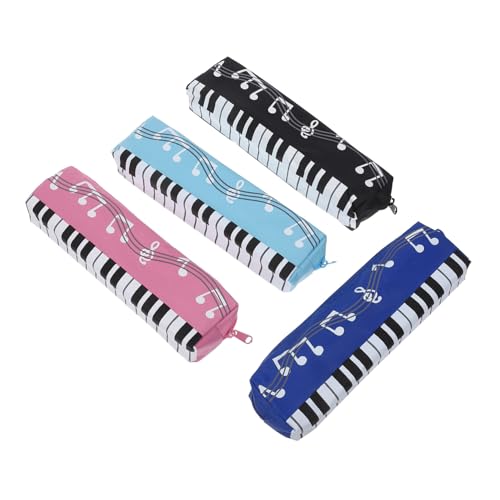 DOITOOL 4 Stück Federmäppchen für Mädchen Tragbare Stiftetasche mit Musiknoten Design Große Kapazität aus Verschleißfestem Oxford Stoff für Schüler und Musiker von DOITOOL