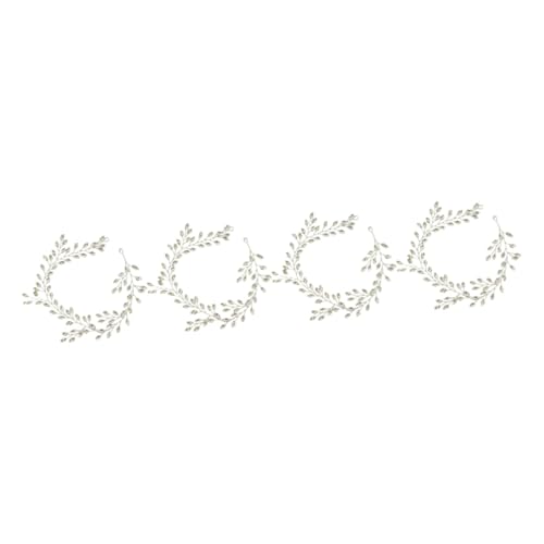 DOITOOL 4 Stück Marquise Silberne Weiche Kette Haar Perlenstirnbänder Für Frauen Accessoires Für Damen Braut Hochzeit Legierung Stirnband von DOITOOL