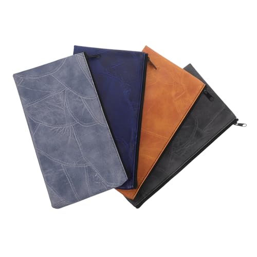 DOITOOL 4 Stück PU Geldbeutel mit Reißverschluss Multifunktionale Aufbewahrungstasche für Bargeld Kosmetik Münzen Schecks Wasserfest und Langlebig Organizer für Alltag und Reisen von DOITOOL