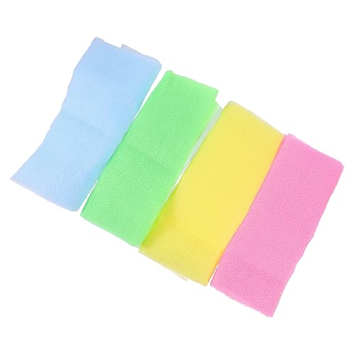DOITOOL 4 Stück Peeling-Handtuch Badetuch Bad Luffa duschstoß Duschhandschuh Luffa-Schwamm Badehandschuh lang Handtücher Duschtuch Körperwäscher Sanft Badekugel Nylon von DOITOOL