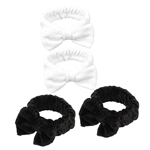 DOITOOL 4 Stück Stirnband Mit Schmetterlingsende Bulk-bandanas Mädchen Stirnband Modische Stirnbänder Für Damen Spa Plüsch Stirnband Damenanzüge Schal Stoff Fräulein Haar von DOITOOL