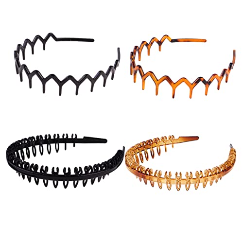 DOITOOL 4 Stück Vintage Anti-Rutsch-Stirnband haarschmuck Haarband geführter Geburtstagshut Stirnbänder für Männer Haargummis Tiara Anti-Rutsch-Kopfschmuck Kopfbedeckung für Frauen gezahnt von DOITOOL