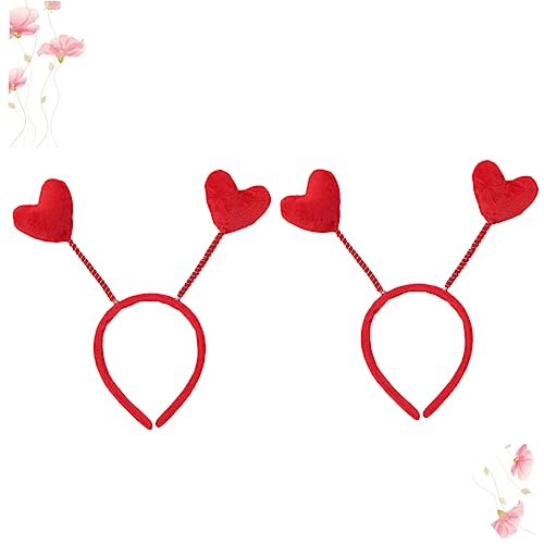 DOITOOL 4 Stück Hair Accessories for Girls Hochzeitsdeko Wedding Hair Accessories Valentinstag Boppers Valentinstag Hochzeits Deko Hochzeitshaar Schmuck Kind Rot Karikatur Stirnband von DOITOOL