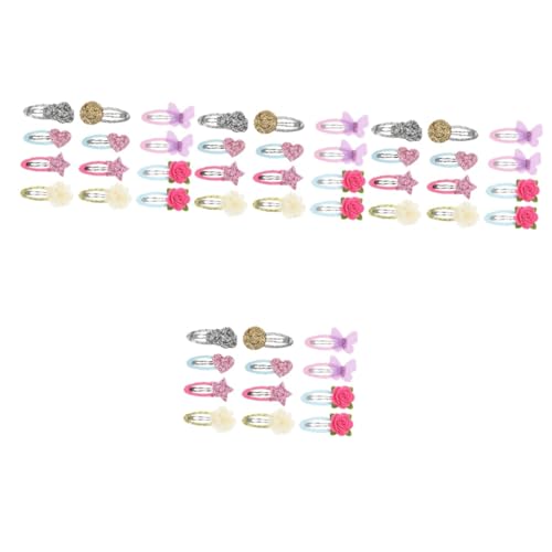 DOITOOL 48 Stk Haarnadel für Cartoon-Kinder rosa Haarspangen Haarklammern für Mädchen Tiara Kopfschmuck für Mädchen Mode-Haarbekleidung Eingewickelt Haarschmuck Ausgabekarte Kopfbedeckung von DOITOOL