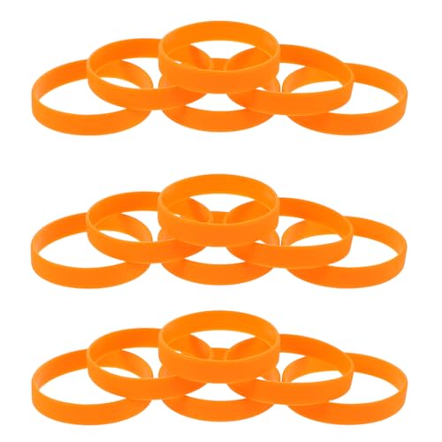 DOITOOL 48 Stück Teiliges Orangefarbener Silikon-wristbands Dehnbare Leere Armbänder für Damen und Männer Robuste Vielseitige Sport Partyarmbänder für Events und Konzert-identifikation von DOITOOL
