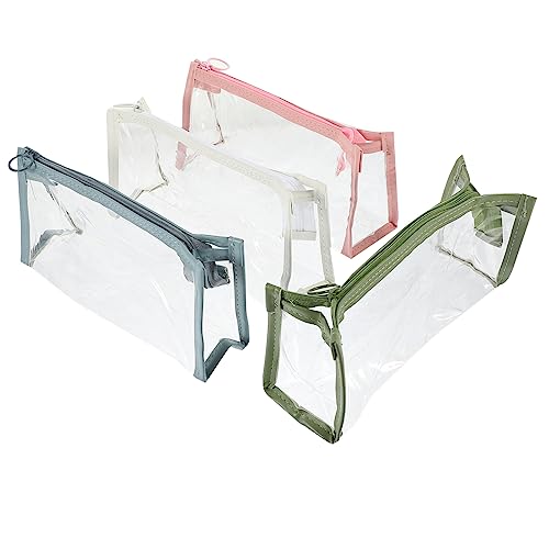 DOITOOL 4Stücke Entzückende Transparente Stiftbeutel Für Studenten Mehrzweck Bleistiftkoffer Mit Reißverschluss Und Praktische Aufbewahrungstaschen von DOITOOL