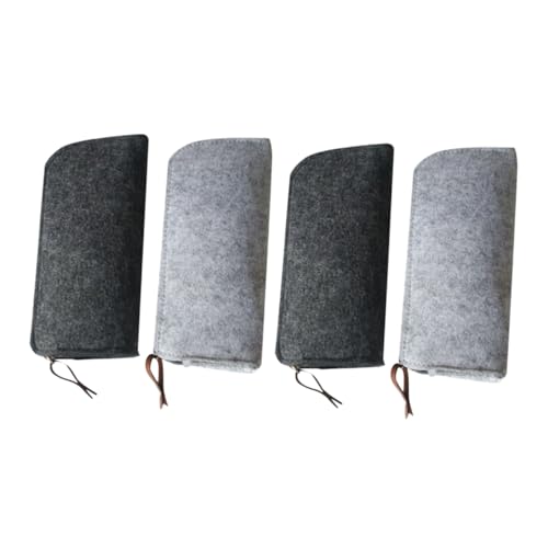 DOITOOL 4Stücke Filz Stifteetui Mit Reißverschluss Organizer Für Schreibwaren Und Kosmetik Dunkelgrau Für Schule Und Reisen von DOITOOL