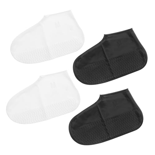 DOITOOL 4paar Silikonregenschuhabdeckung Sicherheitsschuhabdeckung Camping wasserdichte Fußabdeckung wasserdichte Überschuhe Für Schuhüberzüge Aus Silikon Kieselgel von DOITOOL