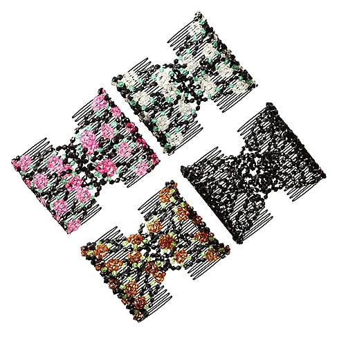 DOITOOL 4stücke Haarkamm Mit Perlen Dehnbare Haarspangen-clips Doppelter Kamm Haarschmuck Für Damen Und Mädchen Handgefertigt Aus Hochwertigem Stahl von DOITOOL