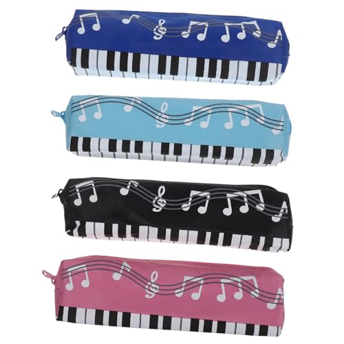 DOITOOL 5 Sätze Mäppchen Kreative Bleistifttasche Studenten Schmucklos Musiknoten-bleistiftbeutel Stiftetui Mit Klaviermuster Schüler Bleistiftbeutel Stifttaschen Oxford-Stoff 4 Stücke * 5 von DOITOOL