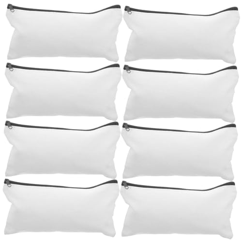 DOITOOL 5 Sätze Teiliges Canvas Federmäppchen Mit Reißverschluss Multifunktionale DIY Stifttasche Kosmetiktasche Zum Bemalen Handliche Aufbewahrungstasche Für Schule Und 10 Stück * 5 von DOITOOL