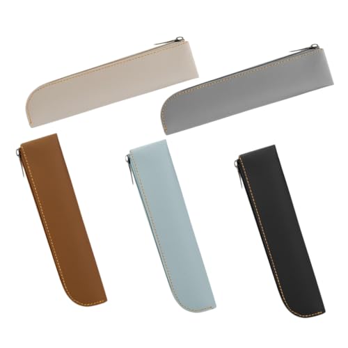 DOITOOL 5stücke Federmäppchen Aus Pu-Leder Mit Großem Fassungsvermögen Stifteetui Mit Reißverschluss Für Schule Und Büro Praktisches Aufbewahrungsmäppchen Für Schreibwaren von DOITOOL