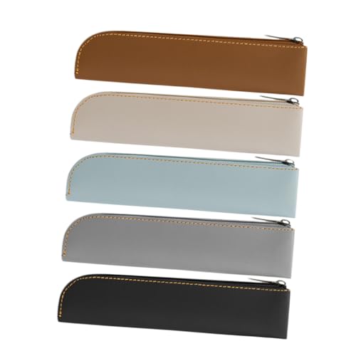 DOITOOL 5stücke Federmäppchen Mit Großem Fassungsvermögen Aus Pu-Leder Stifteetui Mit Reißverschluss Für Schule Und Büro Multifunktionales Organisationstool Für Schreibwaren von DOITOOL