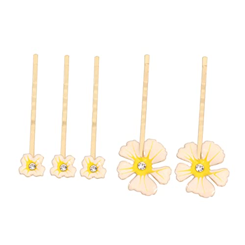 DOITOOL 5-Teiliges Set Blumen-Haarspangen-Set goldener Anzug Haarspangen aus Kristall Haarnadel haarschmuck Haarspangen für Frauen Mädchen einstellen Rand Stift Braut von DOITOOL